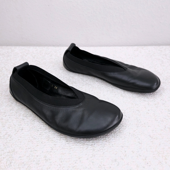 New! Vivobarefoot Opanka Ballerina Flats ~ Black Leather Slip-On Minimalist Shoe - Picture 3 of 14